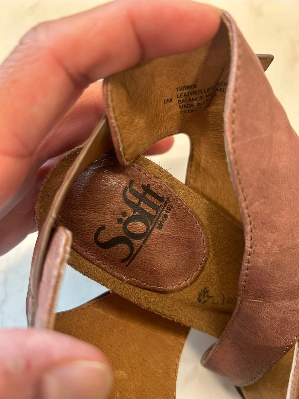 Sofft Christine Women 6 Leather Slingback Heel Platform Sandals Gray